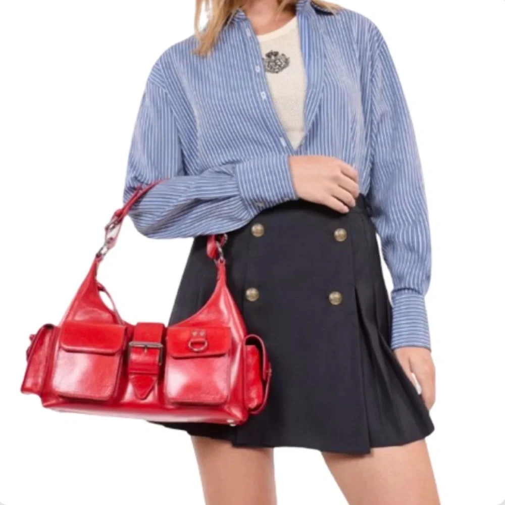 THE KOOPLES RED LEATHER AMELIA BAG NWT - Picture 1 of 13